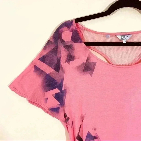 Guess Coral Layered Racerback Athleisure Blouse - Picture 2 of 10